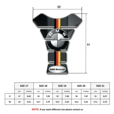 BMW Tank Pad Protector Silicone Sticker Dark base with German Flag Print 