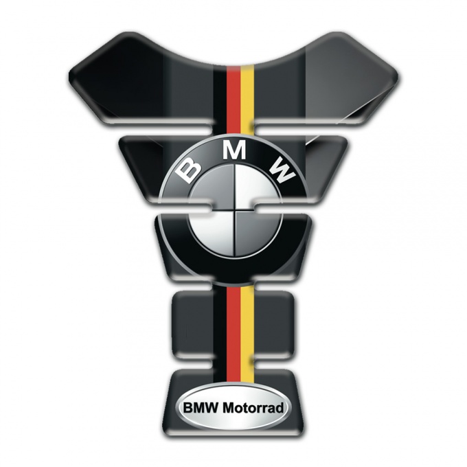 BMW Tank Pad Protector Silicone Sticker Dark base with German Flag Print 