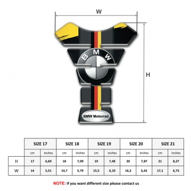 BMW Tank Guard Pads Black Yellow Base Decoration and German Flag Motif