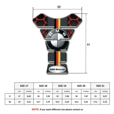 BMW Tank Pad Protector Red Hexagons Design 