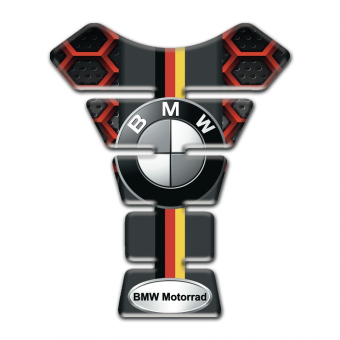 BMW Tank Pad Protector Red Hexagons Design 