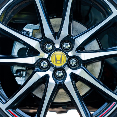 Honda Emblems for Wheel Center Caps Yellow