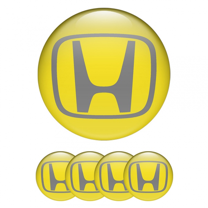 Honda Emblems for Wheel Center Caps Yellow