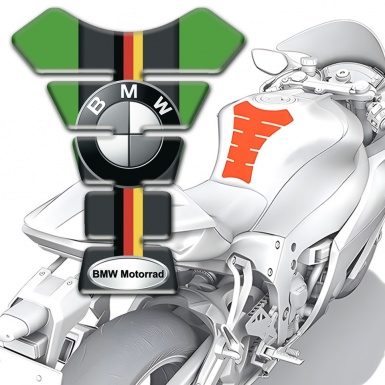 BMW Motorrad  Tank Protector Green Black base with German Flag print
