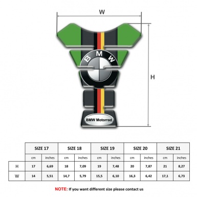 BMW Motorrad  Tank Protector Green Black base with German Flag print