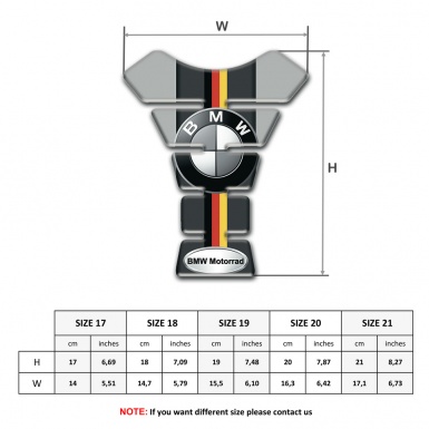 BMW Tank Pad Protector Grey Black Base German Flag Print 