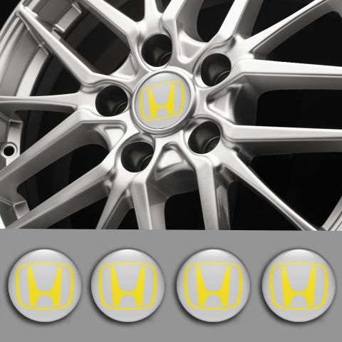 Honda Wheel Emblems for Center Caps Grey Edition
