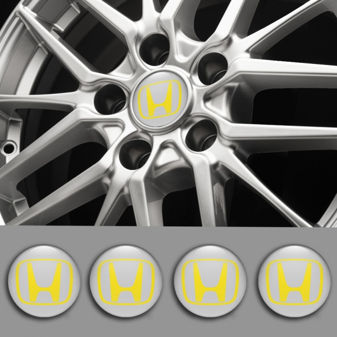 Honda Wheel Emblems for Center Caps Grey Edition