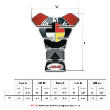 BMW RR Tank Protector Multicolored Print with Black arrow Decoration 