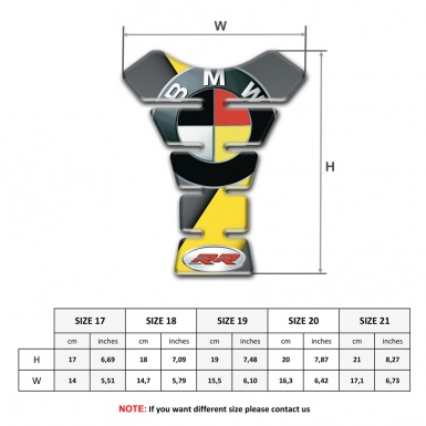 BMW Tank Pad Protector Yellow Grey Base with German Flag Logo 