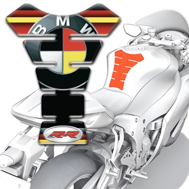 BMW Tank Protector Colorful Lines Base and German Flag Logo 