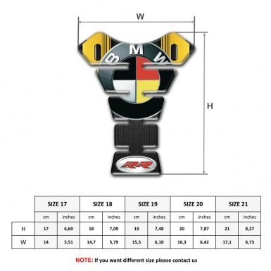 BMW Tank Guard Pads Yellow Black Base German Flag Logo Motif 