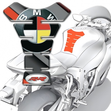 BMW RR Premium Quality Tank Guard Pads German Flag Logo Style 