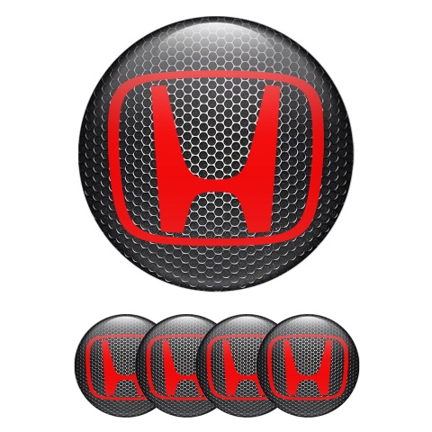 Honda Wheel Emblems for Center Caps Steel Red