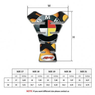 BMW Tank Guard Pads Orange Black Elements Design 