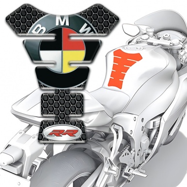 BMW Tank Pad Protector Perforated Steel Base German Flag Logo Edition 