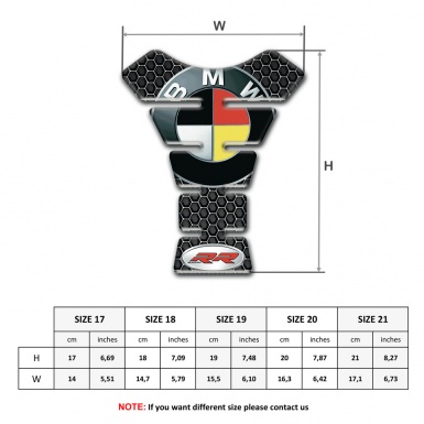BMW Tank Pad Protector Perforated Steel Base German Flag Logo Edition 