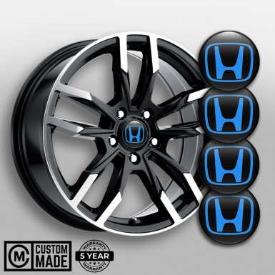 Honda Domed Stickers for Center Caps Black Navy