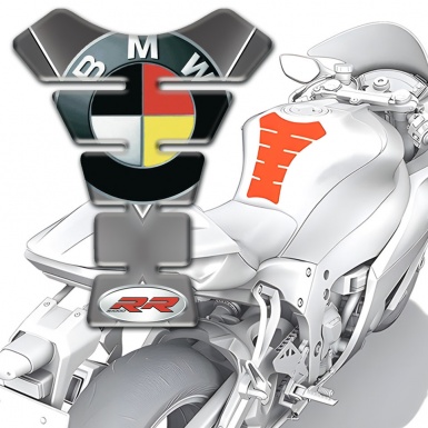 BMW Tank Protector Grey with White Stripes Base RR Edition 