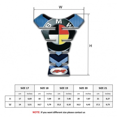 BMW Tank Protector Anti Slip Sticker Navy Blue Nuance Base RR Design 