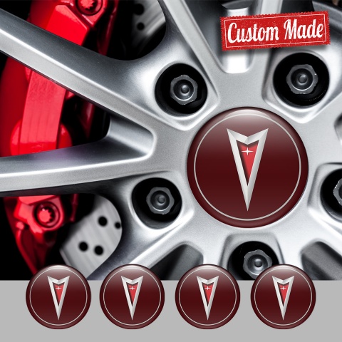 Pontiac Wheel Emblems for Center Caps Brandy Wine