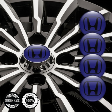 Honda Domed Stickers for Center Caps Night Blue