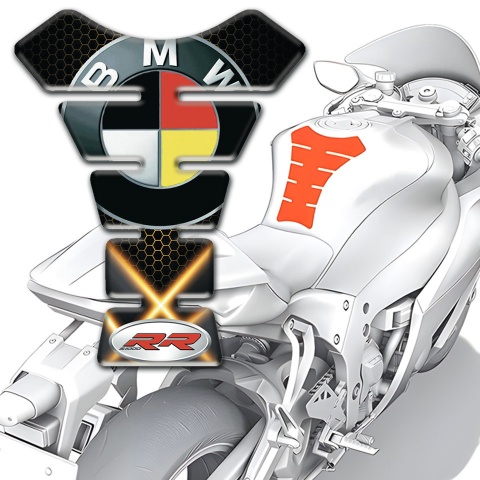 BMW RR Style Tank Protector Orange Lights Decoration 