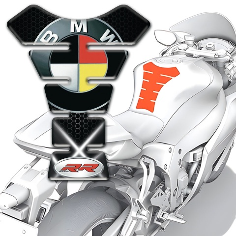 BMW RR Style Tank Guard Pads White Lights base Effect 
