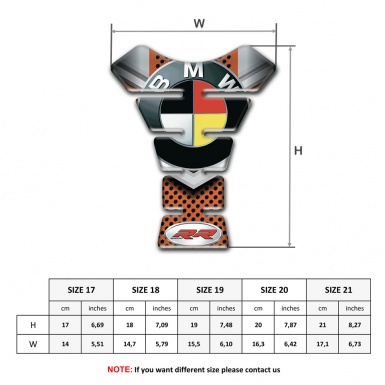 BMW RR Style  Tank Guard Pads Motorcycle Copper Details Design 