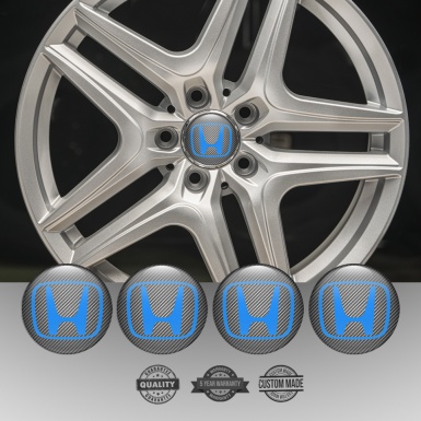 Honda Wheel Emblems for Center Caps Carbon Blue