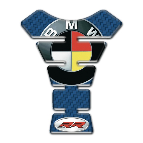 BMW RR Edition Tank Pad Protector Navy Blue carbon Base Design 