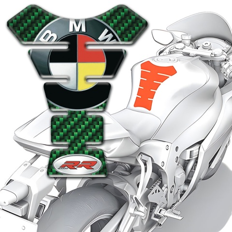 BMW RR Style Tank Protector Green Carbon Design 