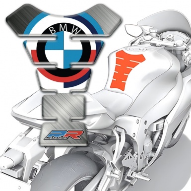 BMW RR Edition Tank Pad Protector Polished Metal Base Effect 