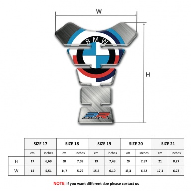 BMW RR Edition Tank Pad Protector Polished Metal Base Effect 