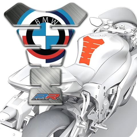 BMW RR Edition Tank Pad Protector Polished Metal Base Effect 