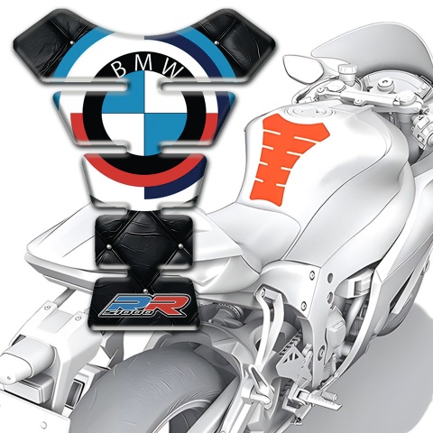 BMW RR Style Tank Protector Black Leather Effect 