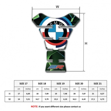 BMW RR Style Tank Guard Pads Green Nuance base Round Logo 