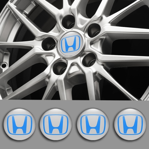 Honda Wheel Emblems for Center Caps Grey Blue