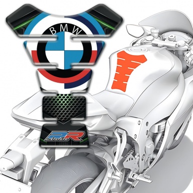 BMW RR Stylish Tank Protector Silicone Sticker with New Logo Design 