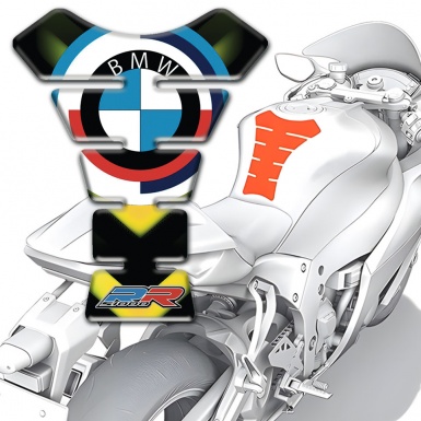 BMW RR Tank Guard Pads Black yellow Details Design