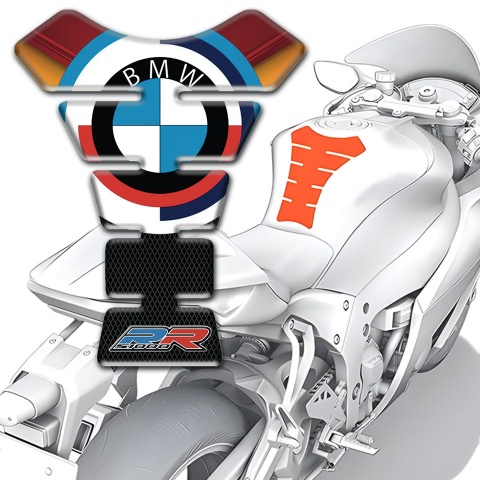 BMW Tank Guard Pads Silicone Sticker Round logo style 