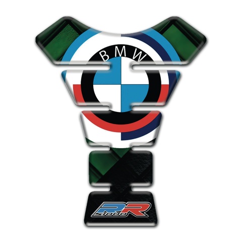 BMW Tank Pad Protector Green Black Nuance Round logo 