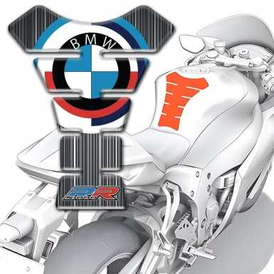 BMW RR Tank Protector Grey with White Lines base design 