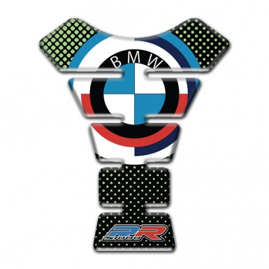 BMW RR Tank Pad Protector Black with Green dots design 