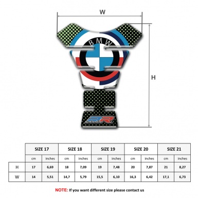 BMW RR Tank Pad Protector Black with Green dots design 