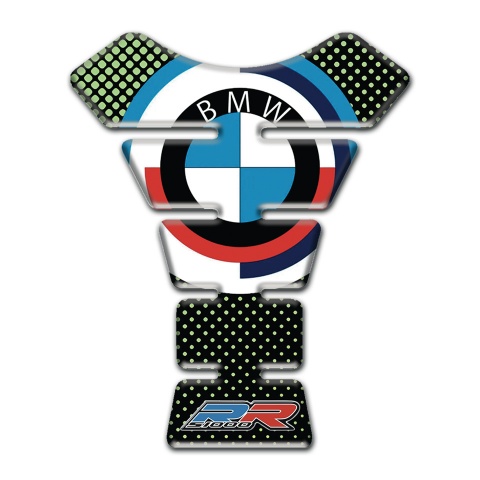 BMW RR Tank Pad Protector Black with Green dots design 