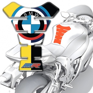 BMW Tank Protector Black Yellow Base Halves Design 