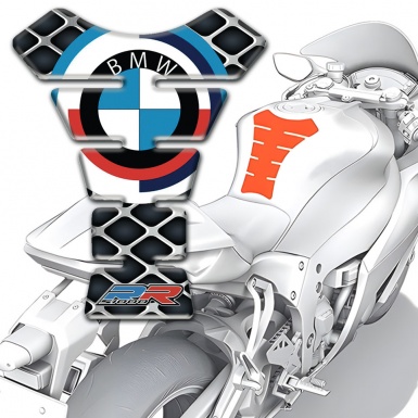 BMW RR Version Tank Guard Pads Large Grid Effect 