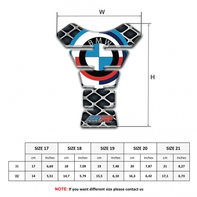 BMW RR Version Tank Guard Pads Large Grid Effect 