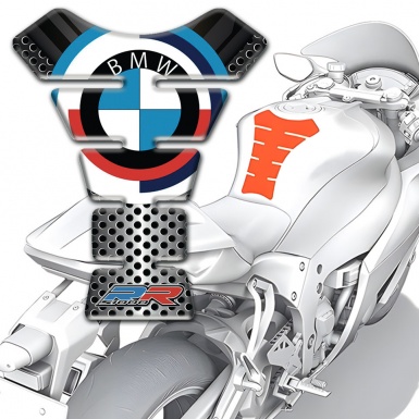 BMW RR Version Tank Pad Protector High-Quality Perforated Metal effect 
